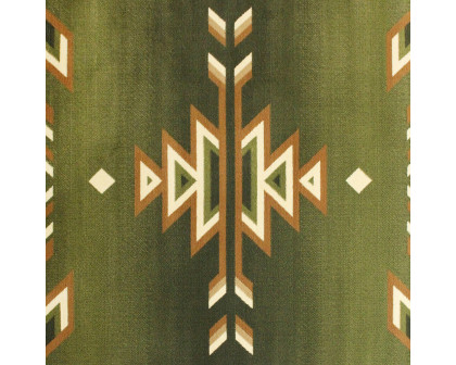 BLNK Lodi Collection Southwestern Style Olefin Area Rug with Jute Backing - Green, 4'W x 5'L