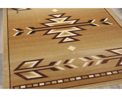 BLNK Lodi Collection Southwestern Style Olefin Area Rug with Jute Backing - Brown, 5'W x 7'L