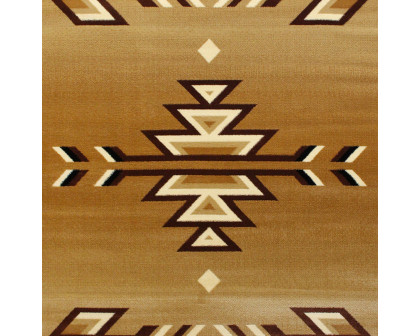 BLNK Lodi Collection Southwestern Style Olefin Area Rug with Jute Backing - Brown, 5'W x 7'L