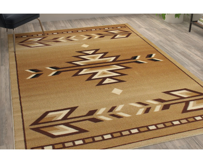 BLNK Lodi Collection Southwestern Style Olefin Area Rug with Jute Backing - Brown, 6'W x 9'L