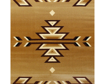 BLNK Lodi Collection Southwestern Style Olefin Area Rug with Jute Backing - Brown, 6'W x 9'L