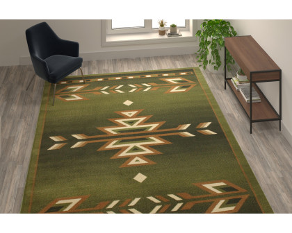 BLNK Lodi Collection Southwestern Style Olefin Area Rug with Jute Backing