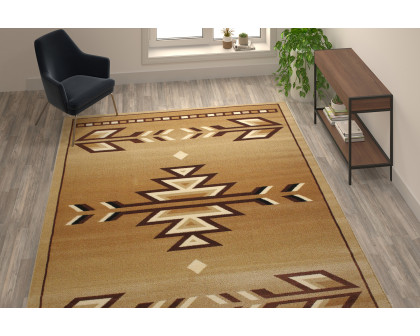 BLNK Lodi Collection Southwestern Style Olefin Area Rug with Jute Backing