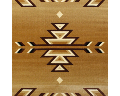 BLNK Lodi Collection Southwestern Style Olefin Area Rug with Jute Backing - Brown, 8'W x 10'L