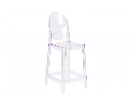 BLNK - Revna Ghost Counter Stool with Oval Back in Revna Transparent Crystal