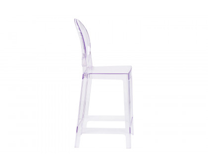 BLNK - Revna Ghost Counter Stool with Oval Back in Revna Transparent Crystal