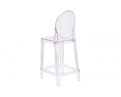 BLNK - Revna Ghost Counter Stool with Oval Back in Revna Transparent Crystal