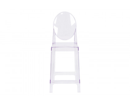 BLNK - Revna Ghost Counter Stool with Oval Back in Revna Transparent Crystal