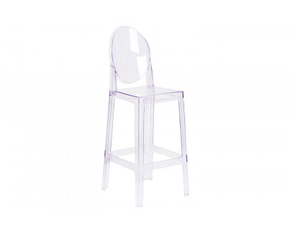 BLNK - Revna Ghost Bar Stool with Oval Back in Revna Transparent Crystal