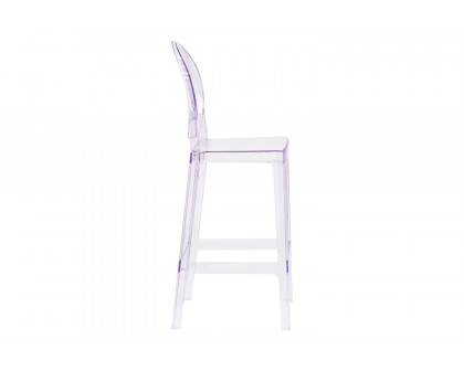 BLNK - Revna Ghost Bar Stool with Oval Back in Revna Transparent Crystal