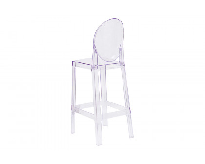 BLNK - Revna Ghost Bar Stool with Oval Back in Revna Transparent Crystal