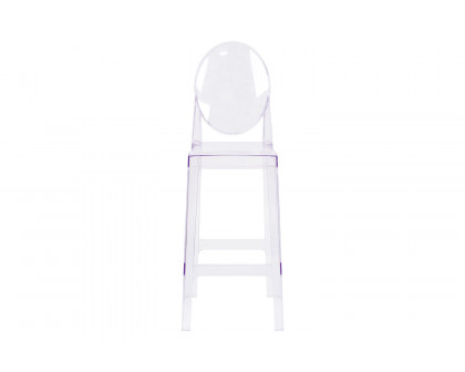 BLNK - Revna Ghost Bar Stool with Oval Back in Revna Transparent Crystal