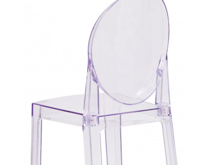 BLNK - Revna Ghost Bar Stool with Oval Back in Revna Transparent Crystal