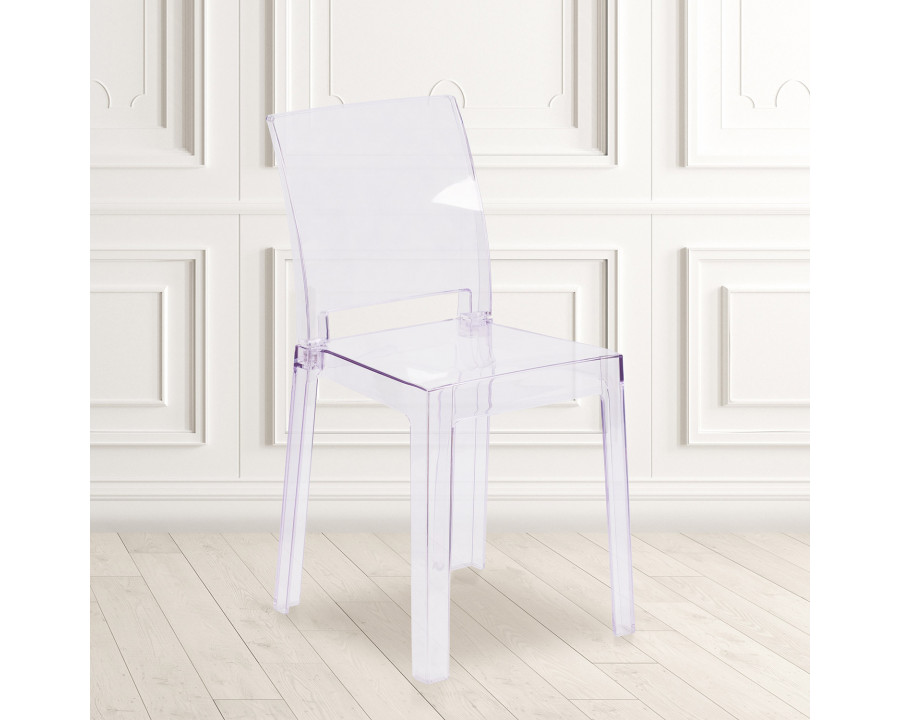 BLNK - Emilie Ghost Chair with Square Back in Transparent Crystal