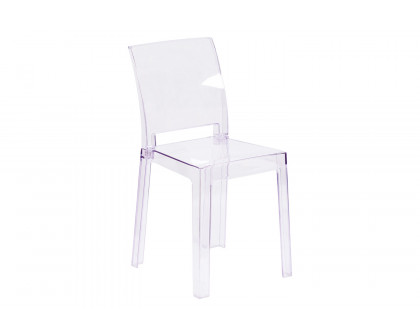 BLNK - Emilie Ghost Chair with Square Back in Transparent Crystal