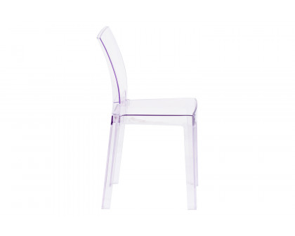 BLNK - Emilie Ghost Chair with Square Back in Transparent Crystal