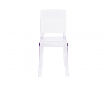 BLNK - Emilie Ghost Chair with Square Back in Transparent Crystal