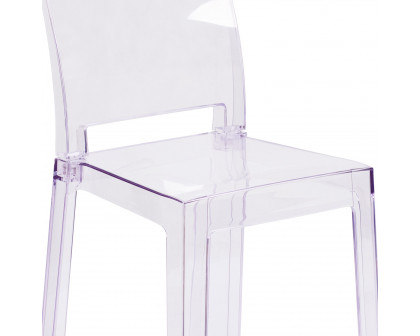 BLNK - Emilie Ghost Chair with Square Back in Transparent Crystal