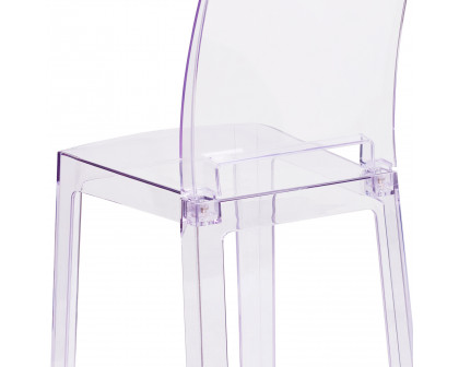 BLNK - Emilie Ghost Chair with Square Back in Transparent Crystal