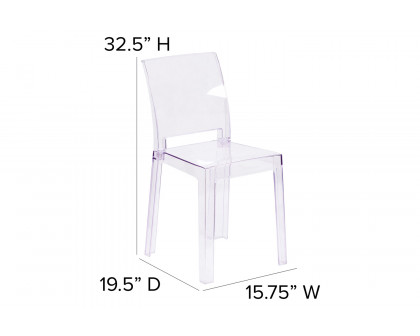 BLNK - Emilie Ghost Chair with Square Back in Transparent Crystal