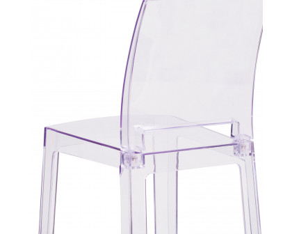 BLNK - Emilie Ghost Counter Stool with Square Back in Transparent Crystal