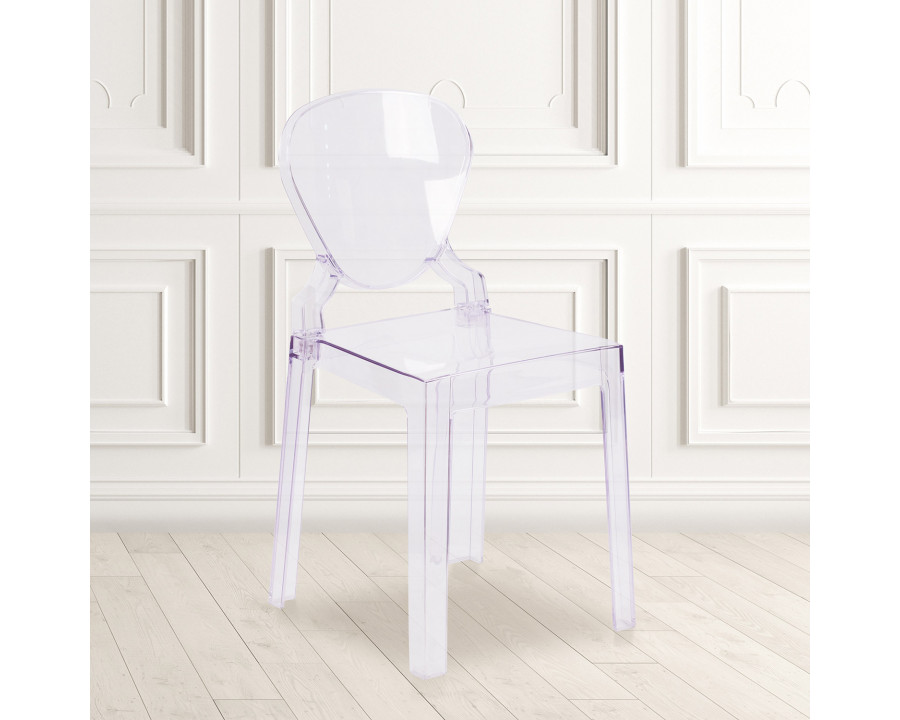 BLNK - Theo Ghost Chair with Tear Back in Transparent Crystal