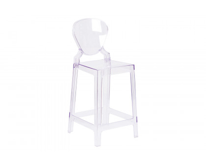 BLNK - Theo Ghost Counter Stool with Tear Back in Transparent Crystal