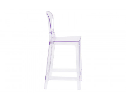 BLNK - Theo Ghost Counter Stool with Tear Back in Transparent Crystal