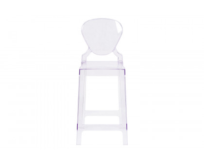 BLNK - Theo Ghost Counter Stool with Tear Back in Transparent Crystal