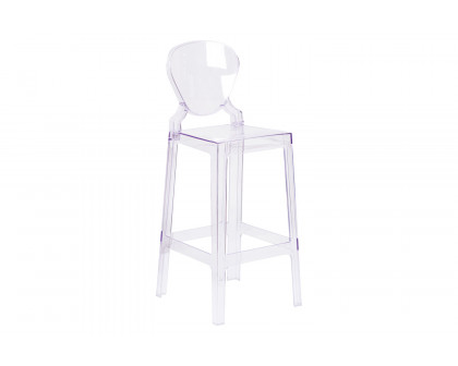 BLNK - Theo Ghost Bar Stool with Tear Back in Transparent Crystal