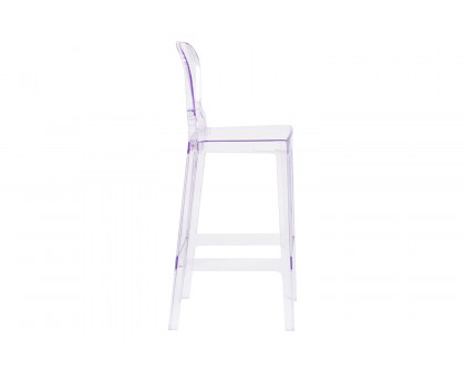 BLNK - Theo Ghost Bar Stool with Tear Back in Transparent Crystal