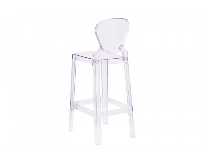 BLNK - Theo Ghost Bar Stool with Tear Back in Transparent Crystal