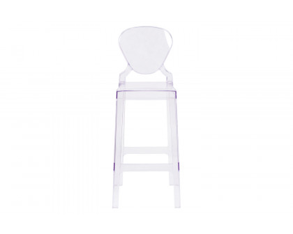 BLNK - Theo Ghost Bar Stool with Tear Back in Transparent Crystal