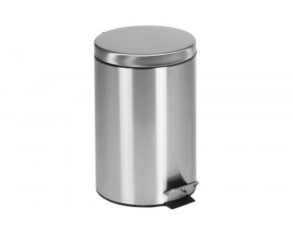 BLNK Round Stainless Steel Fingerprint Resistant Soft Close Step Trash Can -3.2 Gallons (12L) - 3.2 Gall