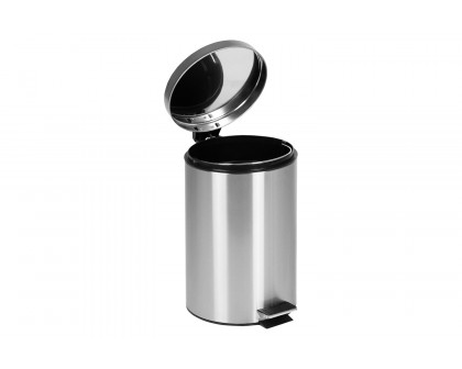 BLNK Round Stainless Steel Fingerprint Resistant Soft Close Step Trash Can -3.2 Gallons (12L) - 3.2 Gall