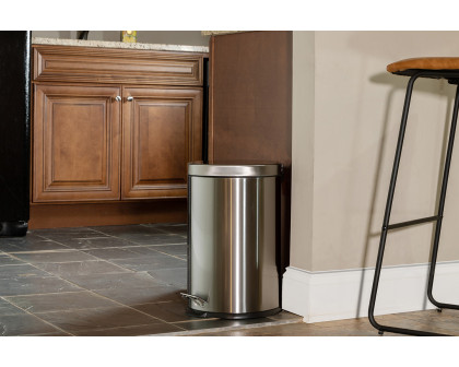 BLNK Round Stainless Steel Fingerprint Resistant Soft Close Step Trash Can - 5.3 Gallons (20L) - 5.3 Gall