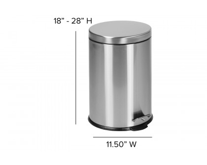 BLNK Round Stainless Steel Fingerprint Resistant Soft Close Step Trash Can - 5.3 Gallons (20L) - 5.3 Gall