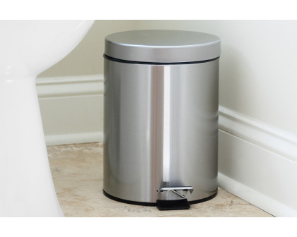 BLNK Round Stainless Steel Fingerprint Resistant Soft Close Step Trash Can - 1.3 Gallons (5L) - 1.3 Gall