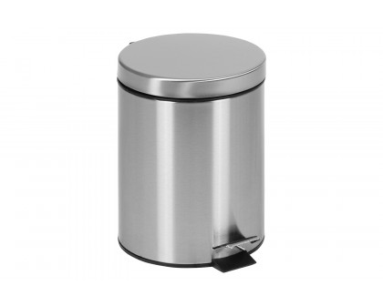 BLNK Round Stainless Steel Fingerprint Resistant Soft Close Step Trash Can - 1.3 Gallons (5L) - 1.3 Gall