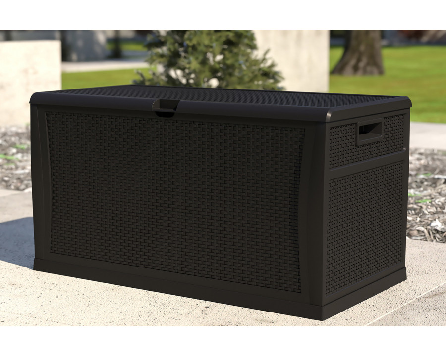 BLNK Nobu Outdoor 120 Gallon Plastic Deck Box - Black