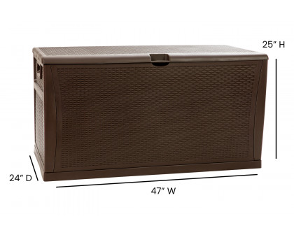 BLNK Nobu Outdoor 120 Gallon Plastic Deck Box - Brown