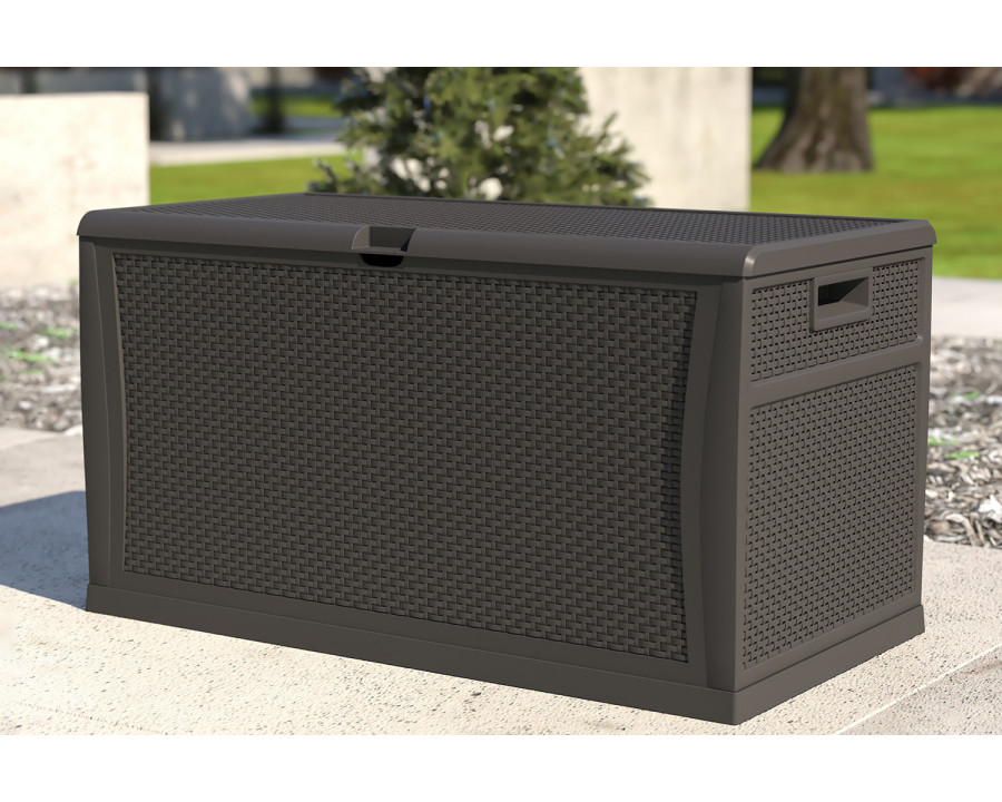 BLNK Nobu Outdoor 120 Gallon Plastic Deck Box - Gray