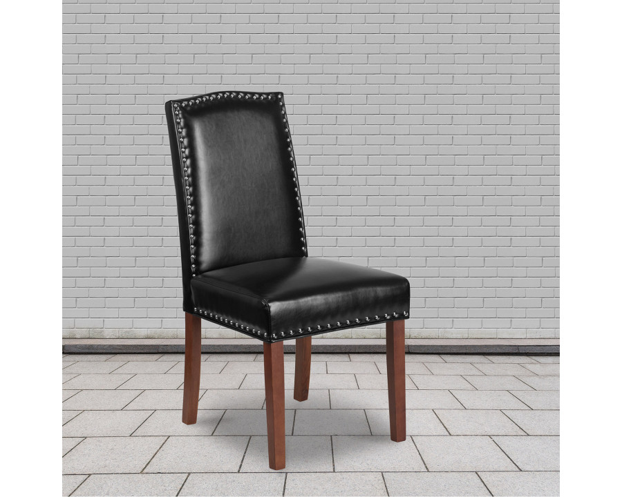 BLNK - HERCULES Hampton Hill Series LeatherSoft Parsons Chair with Silver Accent Nail Trim