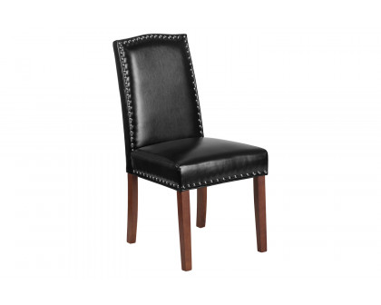 BLNK - HERCULES Hampton Hill Series LeatherSoft Parsons Chair with Silver Accent Nail Trim