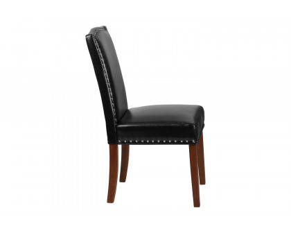 BLNK - HERCULES Hampton Hill Series LeatherSoft Parsons Chair with Silver Accent Nail Trim