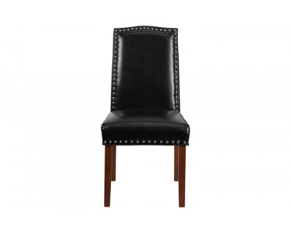 BLNK - HERCULES Hampton Hill Series LeatherSoft Parsons Chair with Silver Accent Nail Trim