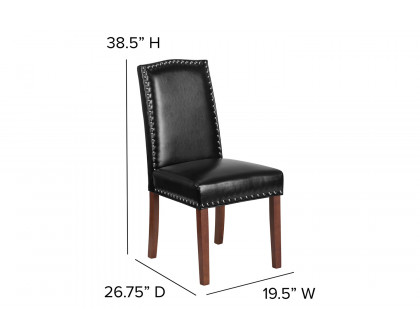 BLNK - HERCULES Hampton Hill Series LeatherSoft Parsons Chair with Silver Accent Nail Trim