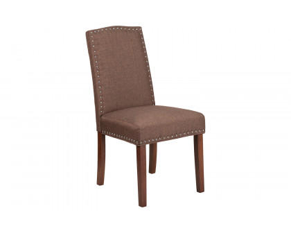 BLNK™ HERCULES Hampton Hill Series Parsons Chair with Silver Accent Nail Trim - Brown