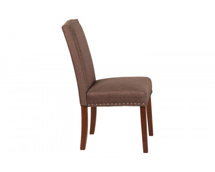 BLNK™ HERCULES Hampton Hill Series Parsons Chair with Silver Accent Nail Trim - Brown