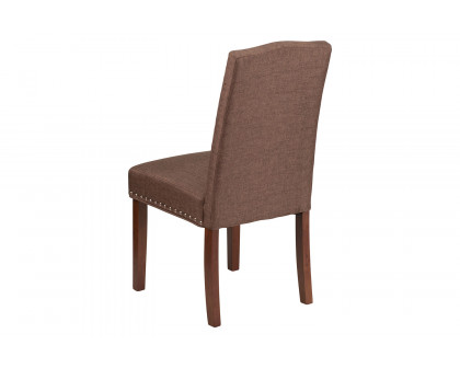 BLNK™ HERCULES Hampton Hill Series Parsons Chair with Silver Accent Nail Trim - Brown